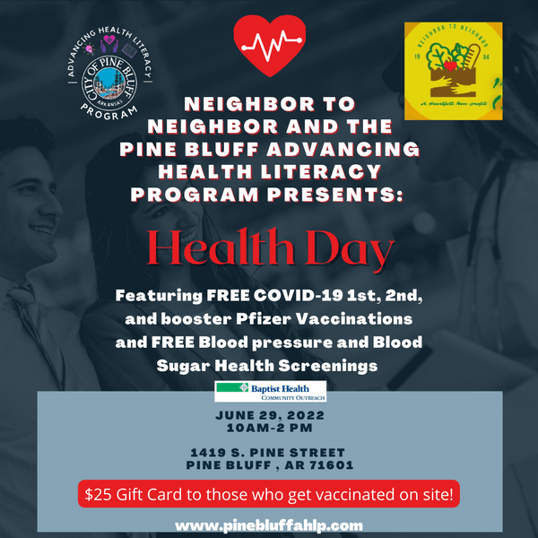 Pine Bluff AHLP to host Health Day at Neighbor-To-Neighbor