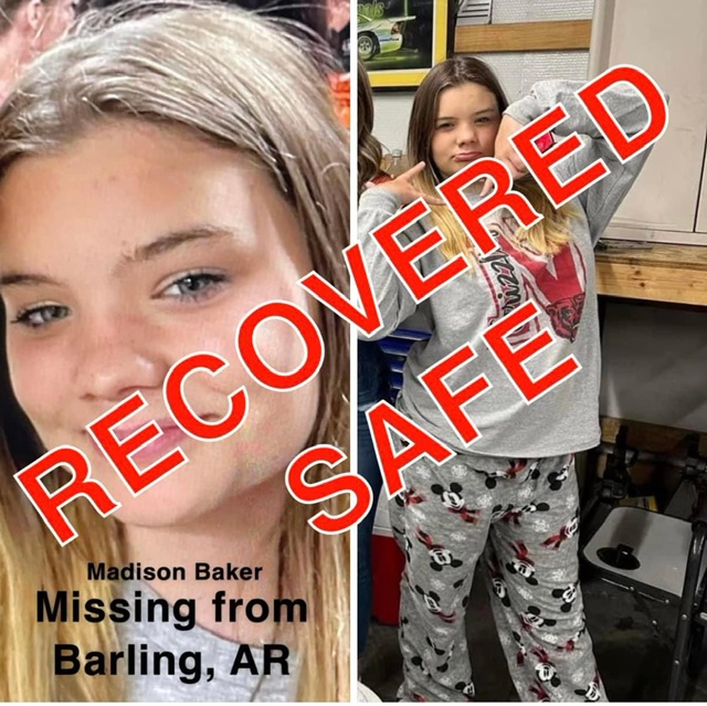 Amber Alert CANCELLED after Arkansas girl found safe.