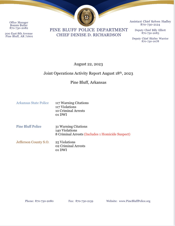 PBPD releases statistics from last weekends Joint Operations