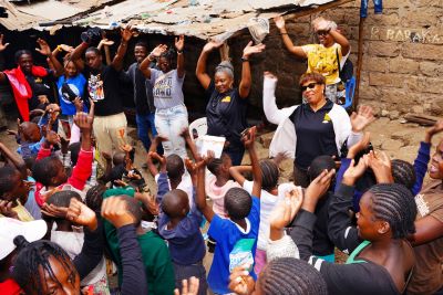 -Faculty and students engaging with the children in the children’s home