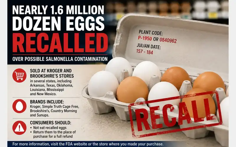 Texas Egg Recall Affects 1.6 Million Dozen Due to Salmonella Risk in Multiple States